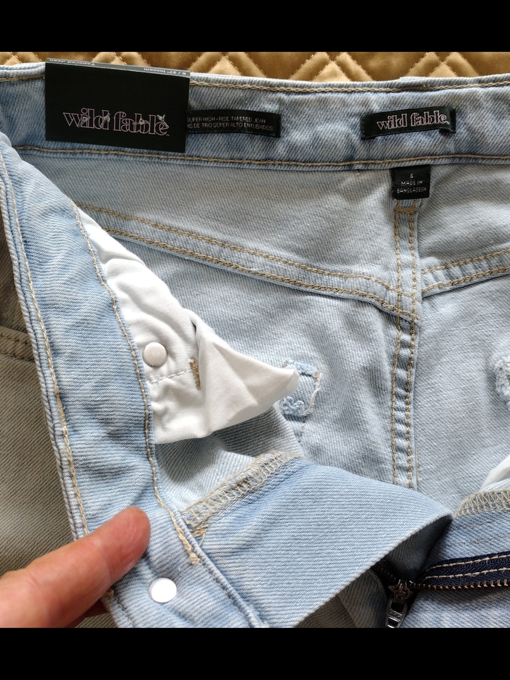Light Blue Washed Denim High-Rise Tapered Jeans - Picture 7 of 9